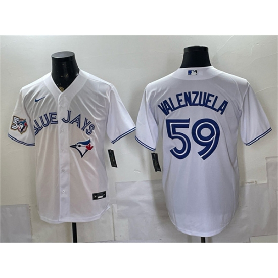 Men's Toronto Blue Jays #59 Brandon Valenzuela White 50 Seasons Stitched Baseball Jersey - Ujersey