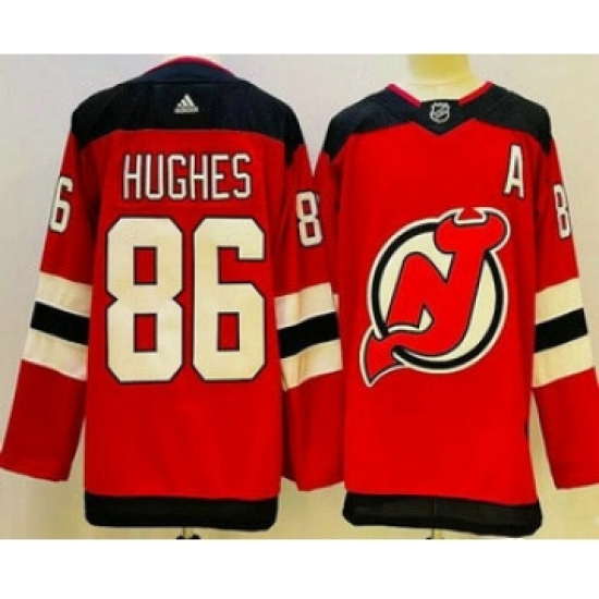 Men's New Jersey Devils #86 Jack Hughes Red Authentic Jersey - Ujersey