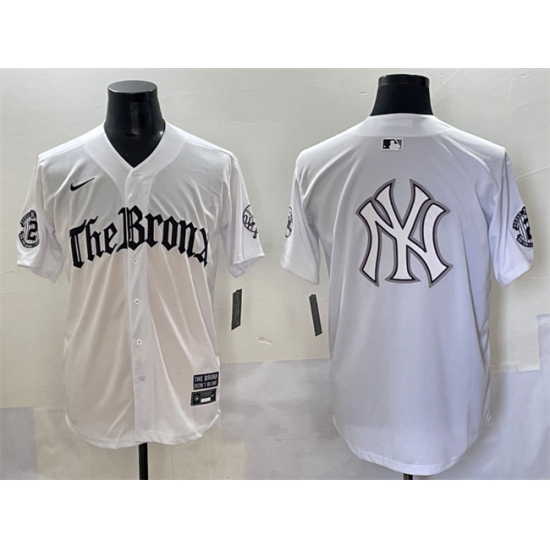 Men's New York Yankees Team Big Logo White 'Gothic Legacy Edition' Vapor Premier Limited Stitched Baseball Jerseys - Ujersey