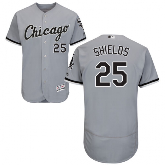 Men's Majestic Chicago White Sox #33 James Shields Grey Road Flex Base Authentic Collection MLB Jersey - Ujersey