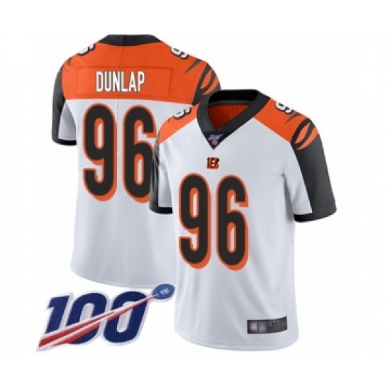 Men's Cincinnati Bengals #96 Carlos Dunlap White Vapor Untouchable Limited Player 100th Season Football Jersey - Ujersey