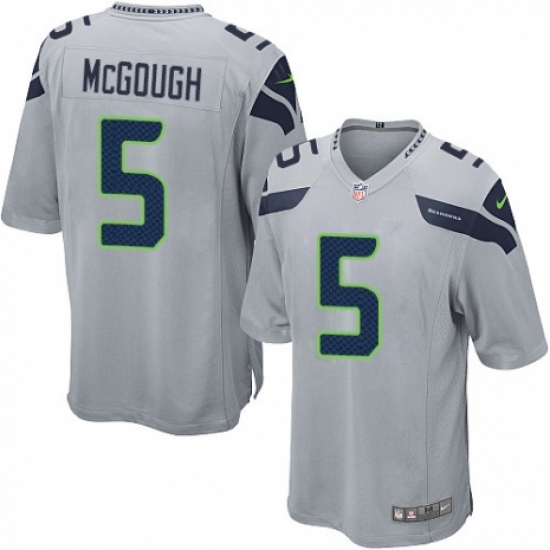 Men's Nike Seattle Seahawks #5 Alex McGough Game Grey Alternate NFL Jersey - Ujersey