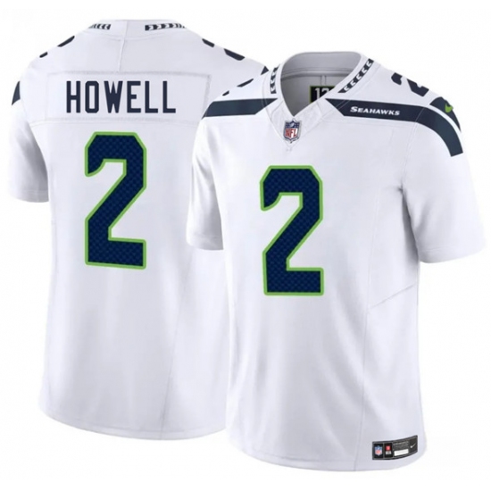 Men's Seattle Seahawks #2 Sam Howell White 2025 F.U.S.E. Vapor Limited Football Stitched Jersey - Ujersey
