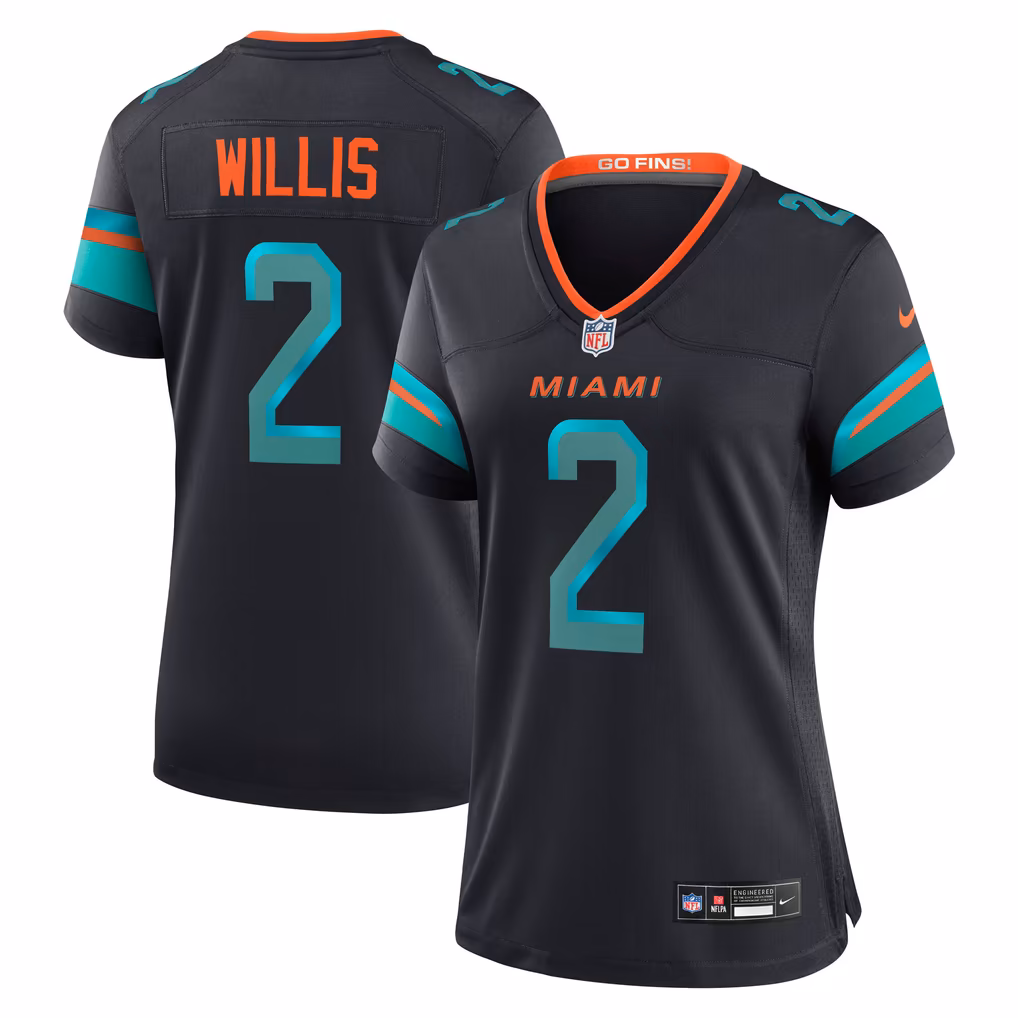 Women's Miami Dolphins Malik Willis Nike Pitch Blue Rivalries Collection Game Jersey - U-jersey