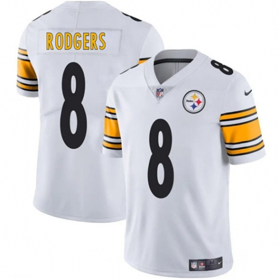 Men's Pittsburgh Steelers #8 Aaron Rodgers White 2025 Vapor Limited Football Stitched Jersey - Ujersey