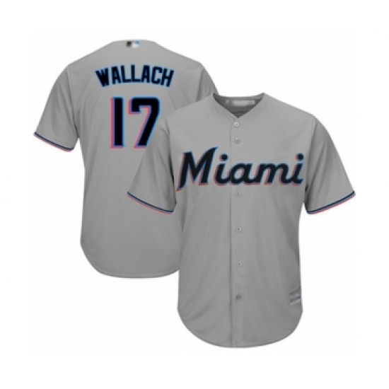 Youth Miami Marlins #17 Chad Wallach Authentic Grey Road Cool Base Baseball Player Jersey - Ujersey