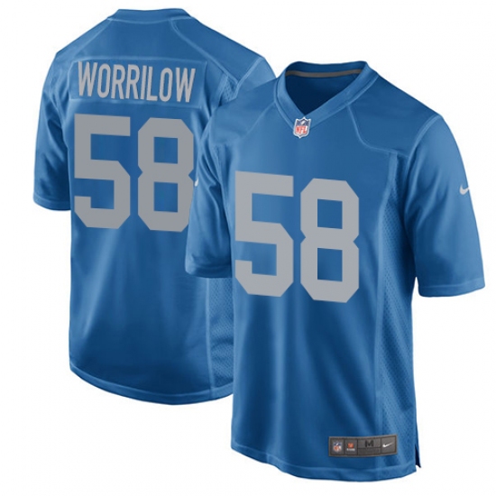 Men's Nike Detroit Lions #58 Paul Worrilow Game Blue Alternate NFL Jersey - Ujersey