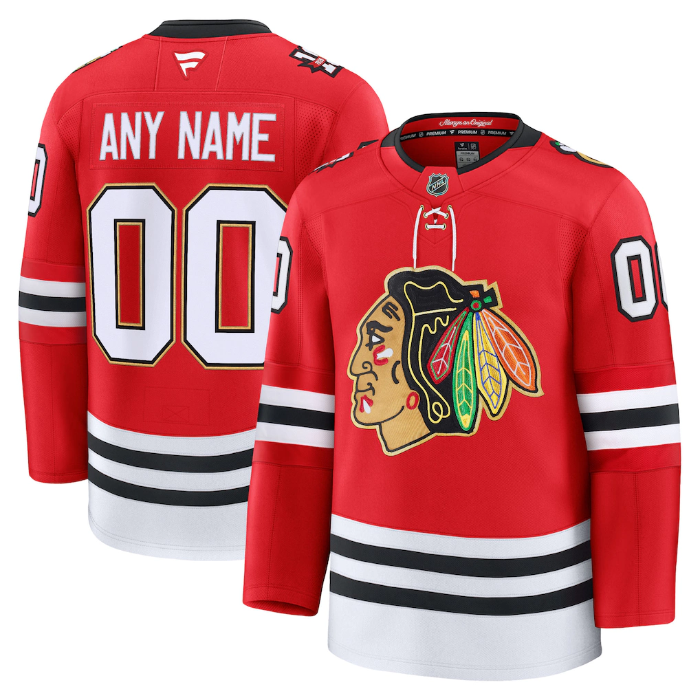 Men's Chicago Blackhawks Fanatics Red Centennial Premium Custom Jersey - ujerseystore