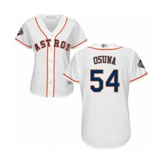 Women's Houston Astros #54 Roberto Osuna Authentic White Home Cool Base 2019 World Series Bound Baseball Jersey - Ujersey