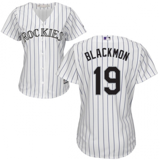 Women's Majestic Colorado Rockies #19 Charlie Blackmon Replica White Home Cool Base MLB Jersey - Ujersey
