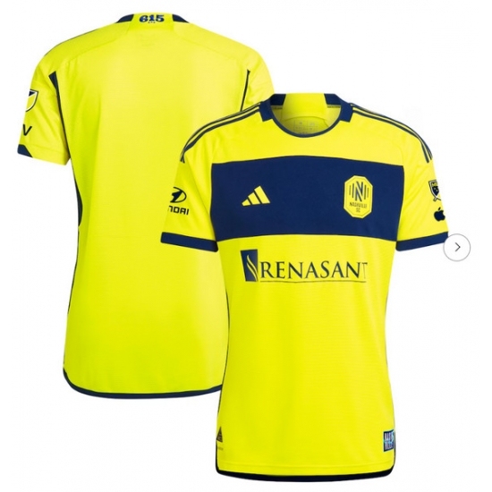 Mens Nashville SC adidas Yellow 2024 The 615 Kit Authentic Jersey - Ujersey