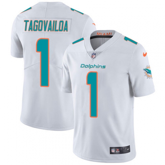Youth Miami Dolphins #1 Tua Tagovailoa White Stitched Vapor Untouchable Limited Jersey - Ujersey
