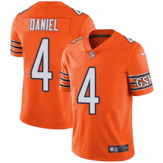 Men's Nike Chicago Bears #4 Chase Daniel Limited Orange Rush Vapor Untouchable NFL Jersey - Ujersey