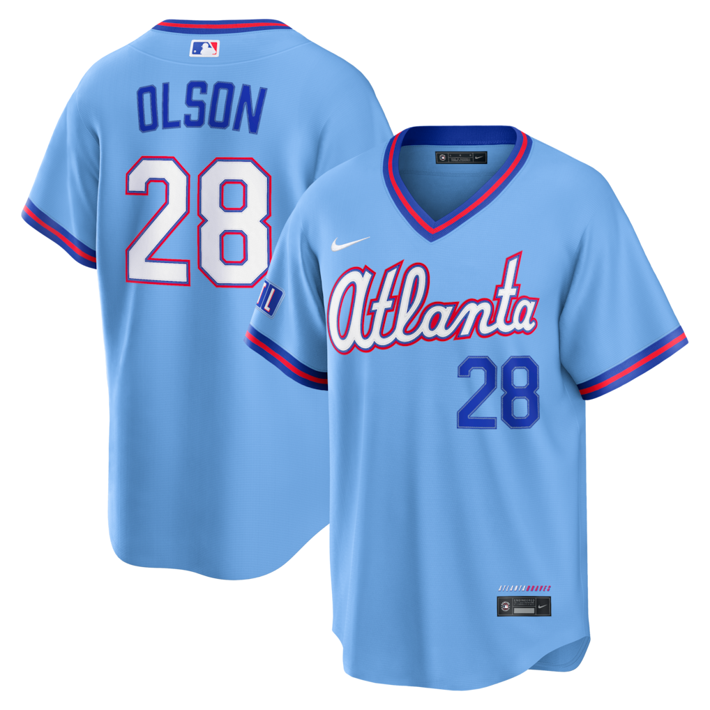 Men's Atlanta Braves Matt Olson Nike Powder Blue 2026 City Connect Stadium Jersey - Vujersey Los Angeles Rams