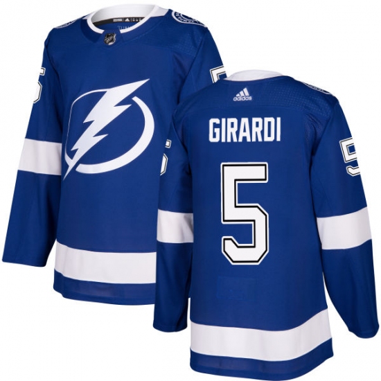Men's Adidas Tampa Bay Lightning #5 Dan Girardi Authentic Royal Blue Home NHL Jersey - Ujersey