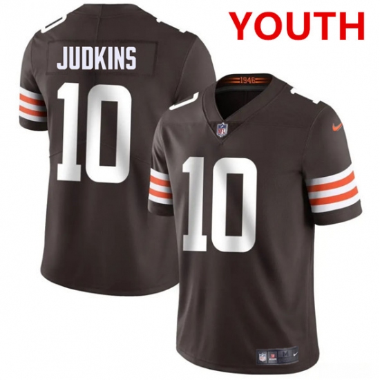 Youth Cleveland Browns #10 Quinshon Judkins Brown 2025 Vapor Limited Football Stitched Jersey - Ujersey
