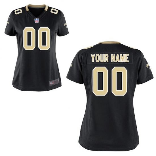 Women's New Orleans Saints Nike Black Custom Game Jersey - Ujersey