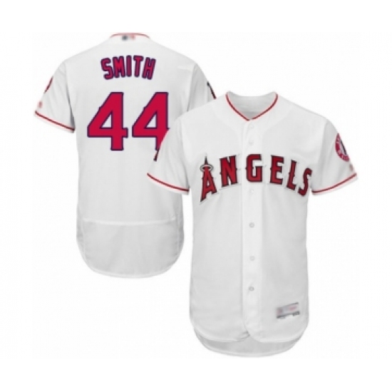 Men's Los Angeles Angels of Anaheim #44 Kevan Smith White Home Flex Base Authentic Collection Baseball Player Jersey - Ujersey