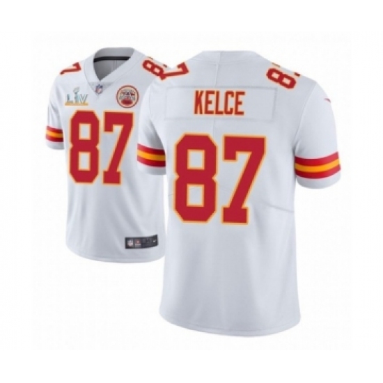 Women's Kansas City Chiefs #87 Travis Kelce White 2021 Super Bowl LV Jersey - Ujersey