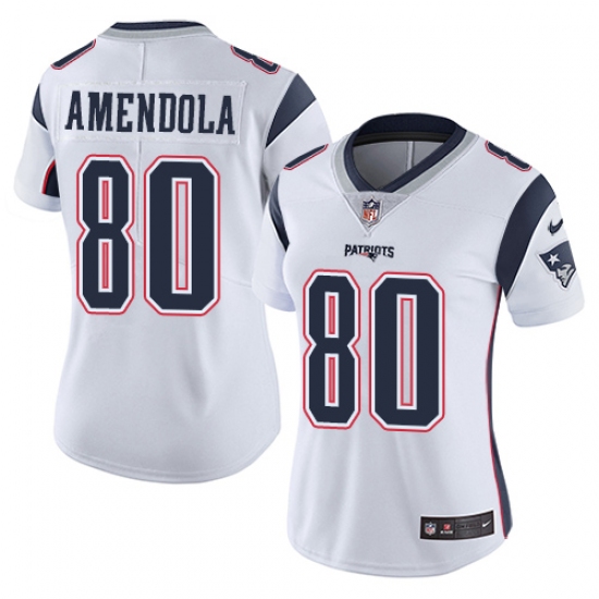Women's Nike New England Patriots #80 Danny Amendola White Vapor Untouchable Limited Player NFL Jersey - Ujersey