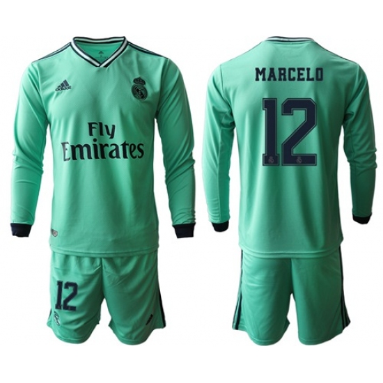 Real Madrid #12 Marcelo Third Long Sleeves Soccer Club Jersey