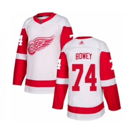 Youth Detroit Red Wings #74 Madison Bowey Authentic White Away Hockey Jersey