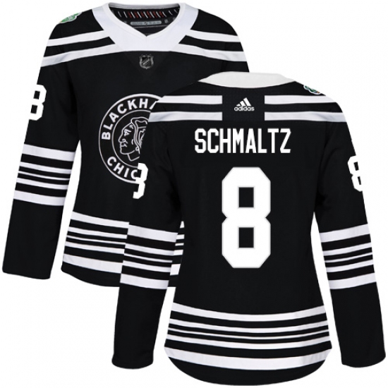 Women's Adidas Chicago Blackhawks #8 Nick Schmaltz Authentic Black 2019 Winter Classic NHL Jersey - Ujersey