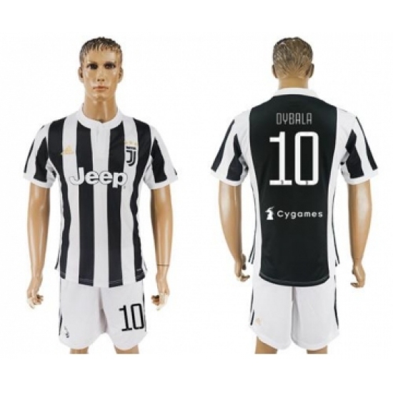 Juventus #10 Dybala White Soccer Club Jersey
