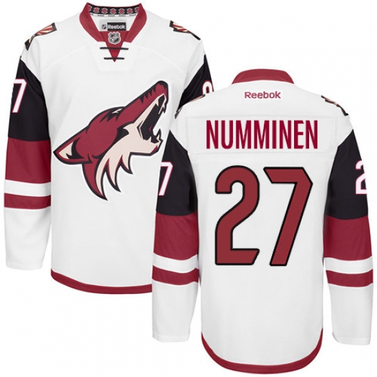 Youth Reebok Arizona Coyotes #27 Teppo Numminen Authentic White Away NHL Jersey