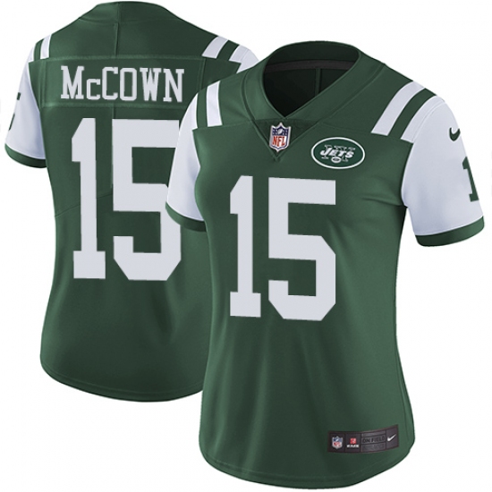 Women's Nike New York Jets #15 Josh McCown Green Team Color Vapor Untouchable Limited Player NFL Jersey - Ujersey
