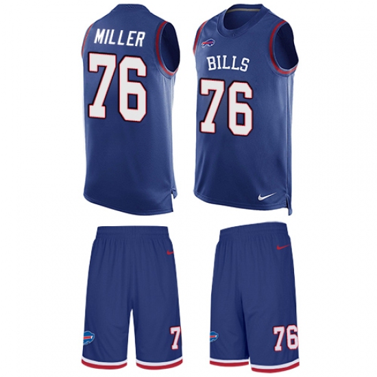 Men's Nike Buffalo Bills #76 John Miller Limited Royal Blue Tank Top Suit NFL Jersey - Ujersey