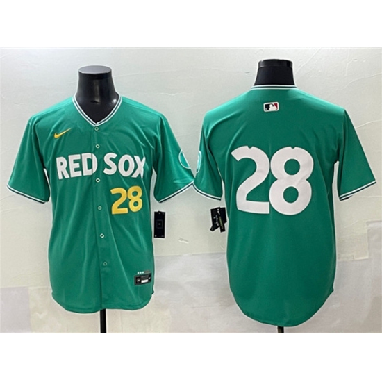 Men's Boston Red Sox #28 Kristian Campbell Green 2025 City Connect Limited Stitched Baseball Jersey - Ujersey