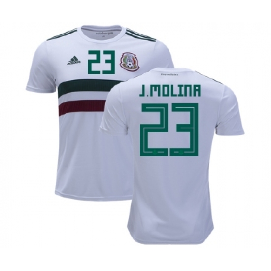 Mexico #23 J.Molina Away Kid Soccer Country Jersey