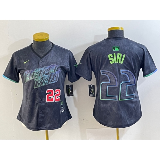 Women's Tampa Bay Rays #22 Jose Siri Number Charcoal 2024 City Connect Limited Stitched Jerseys - Ujersey