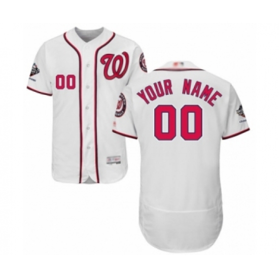 Men's Washington Nationals Customized White Home Flex Base Authentic Collection 2019 World Series Champions Baseball Jersey - Ujersey