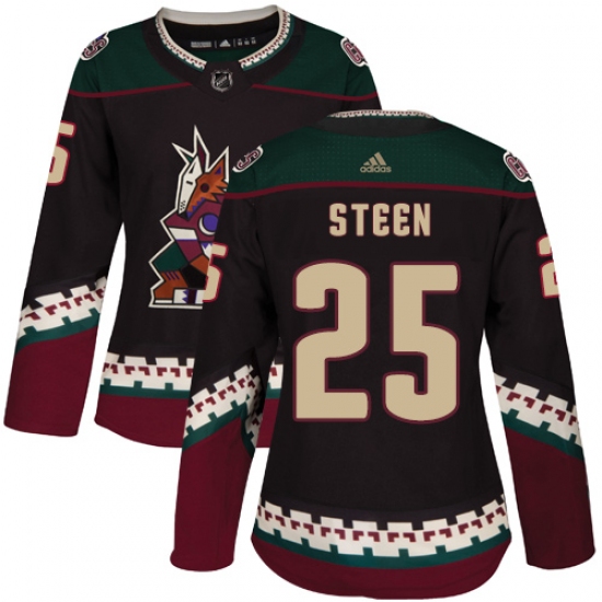 Women's Adidas Arizona Coyotes #25 Thomas Steen Authentic Black Alternate NHL Jersey - Ujersey