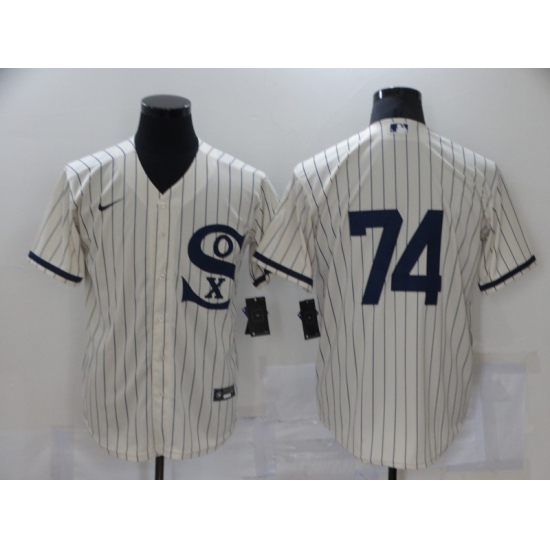 Men's Chicago White Sox #74 Eloy Jimenez Cream Game 2021 Field of Dreams Jersey - Ujersey