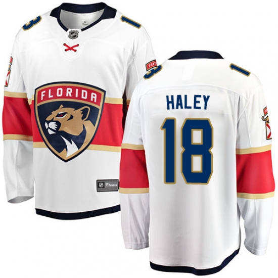 Men's Florida Panthers #18 Micheal Haley Fanatics Branded White Away Breakaway NHL Jersey - Ujersey
