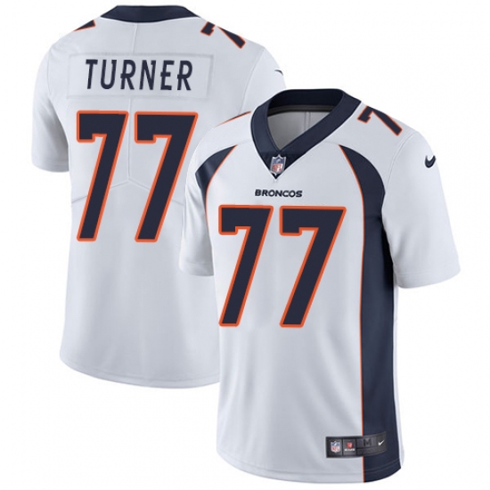 Men's Nike Denver Broncos #77 Billy Turner White Vapor Untouchable Limited Player NFL Jersey - Ujersey
