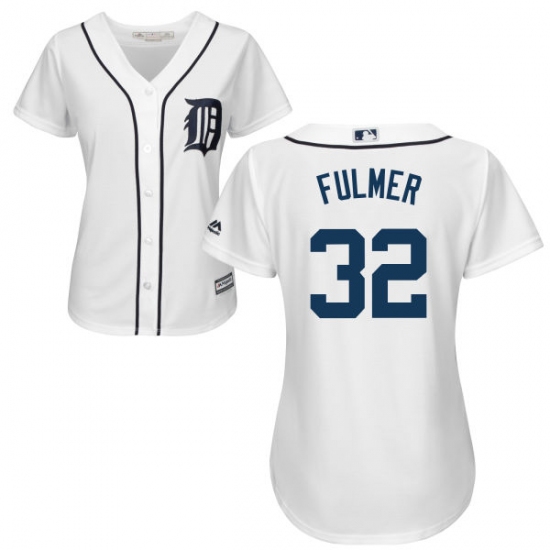 Women's Majestic Detroit Tigers #32 Michael Fulmer Replica White Home Cool Base MLB Jersey - Ujersey