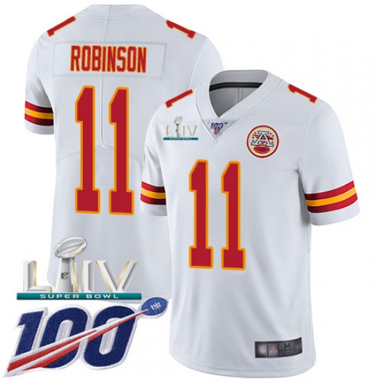 Youth Kansas City Chiefs #11 Demarcus Robinson White Super Bowl LIV 2020 Stitched Vapor Untouchable Limited Jersey - Ujersey