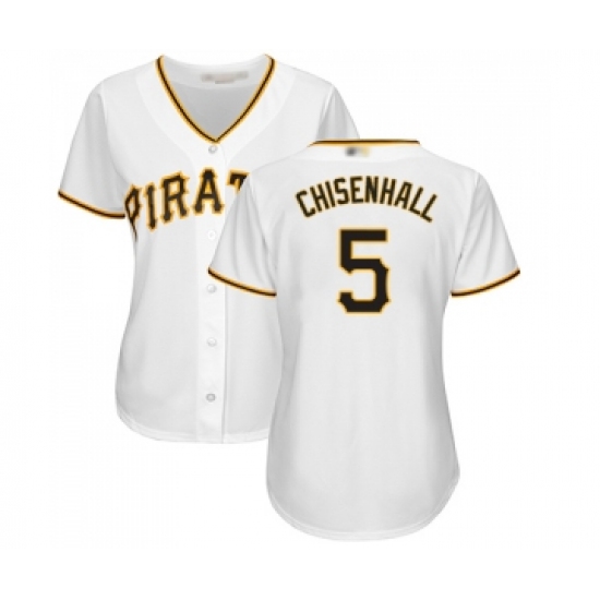 Women's Pittsburgh Pirates #5 Lonnie Chisenhall Replica White Home Cool Base Baseball Jersey - Ujersey