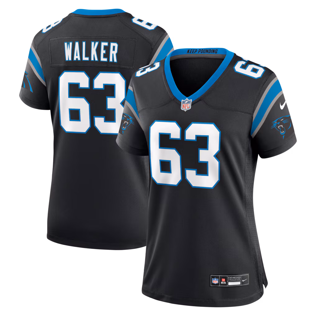 Women's Carolina Panthers Rasheed Walker Nike Black Team Game Jersey