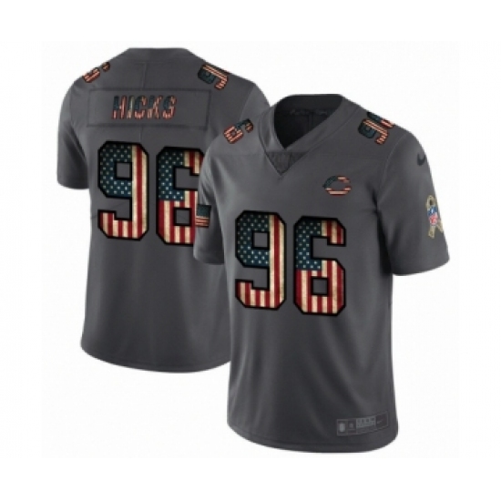 Men's Chicago Bears #96 Akiem Hicks Limited Black USA Flag 2019 Salute To Service Football Jersey - Ujersey