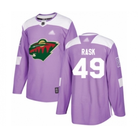 Men's Minnesota Wild #49 Victor Rask Authentic Purple Fights Cancer Practice Hockey Jersey - Ujersey