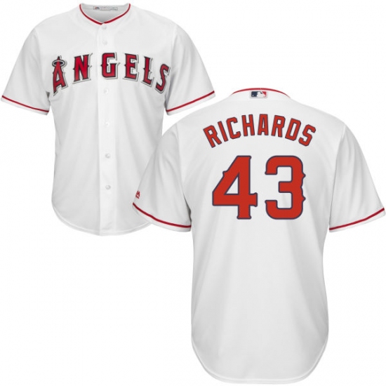 Men's Majestic Los Angeles Angels of Anaheim #43 Garrett Richards Replica White Home Cool Base MLB Jersey - Ujersey