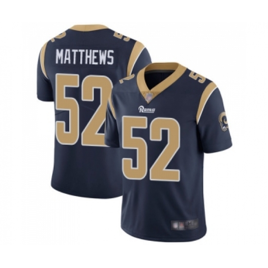 Youth Los Angeles Rams #52 Clay Matthews Navy Blue Team Color Vapor Untouchable Limited Player Football Jersey - Ujersey