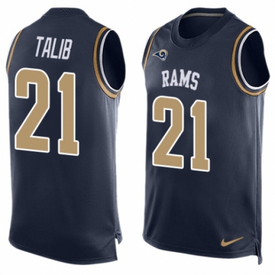 Men's Nike Los Angeles Rams #21 Aqib Talib Limited Navy Blue Player Name & Number Tank Top NFL Jersey