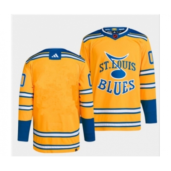 Men's St. Louis Blues Blank Yellow 2022-23 Reverse Retro Stitched Jersey - Ujersey