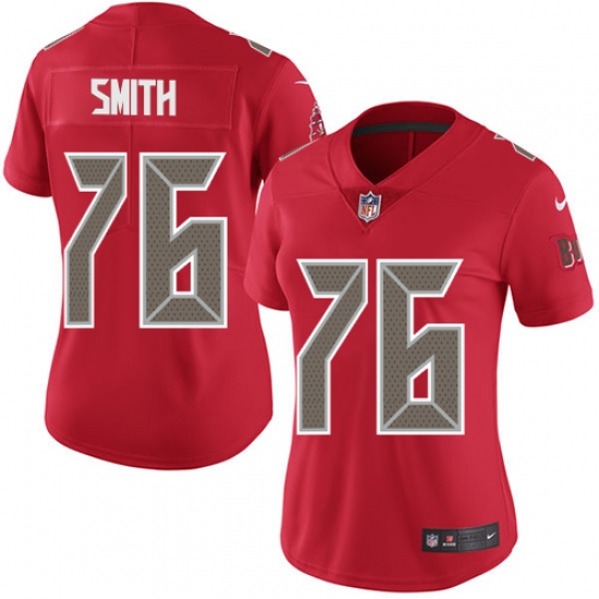 Women's Nike Tampa Bay Buccaneers #76 Donovan Smith Limited Red Rush Vapor Untouchable NFL Jersey - Ujersey